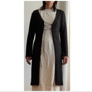 Vtg 90s witchy black corset laced light cardigan
